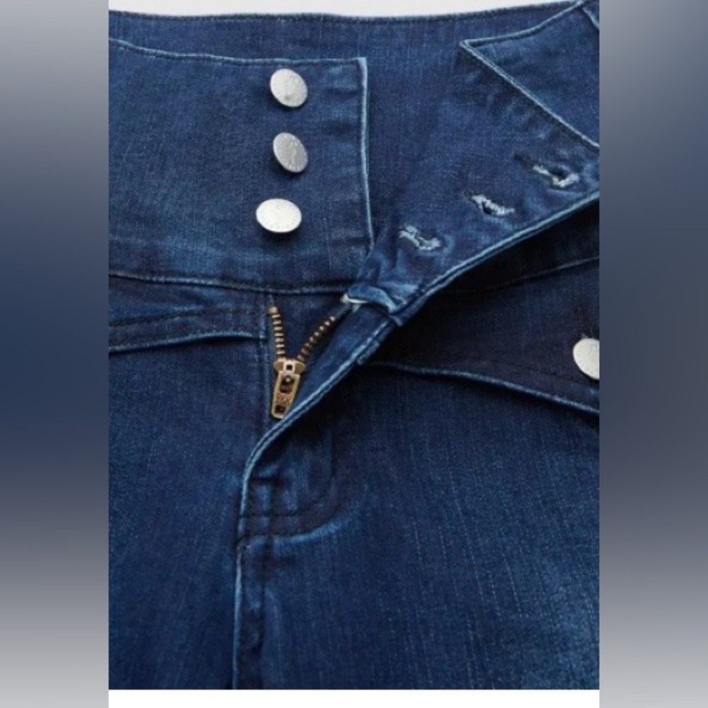 Flamingals Wash Seam Front High Rise Straight Leg Jeans Size Large NWT - Picture 7 of 13